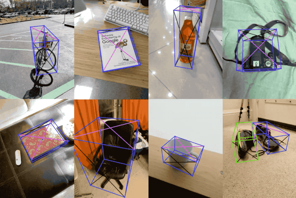 Example videos and annotations in the Objectron dataset. [[source](https://ai.googleblog.com/2020/11/announcing-objectron-dataset.html)]